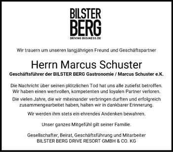 Traueranzeige von Marcus Schuster von Westfalen Blatt