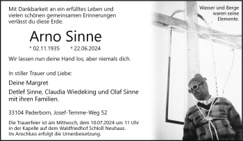 Traueranzeige von Arno Sinne von Westfalen Blatt