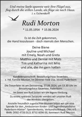 Traueranzeige von Rudi Morton von Westfalen Blatt