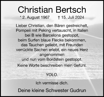Traueranzeige von Christian Bertsch von Westfalen Blatt