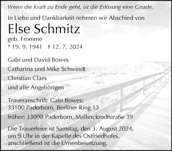 Traueranzeige von Else Schmitz von Westfalen Blatt