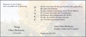 Traueranzeige von Marga Ober-Bloibaum von Westfalen Blatt