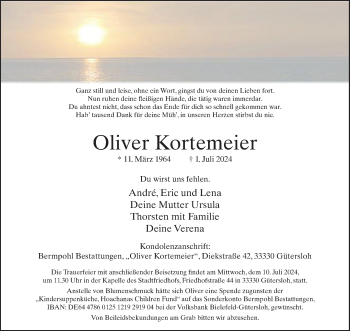 Traueranzeige von Oliver Kortemeier von Westfalen Blatt