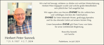 Traueranzeige von Herbert Peter Sonnek von Westfalen Blatt
