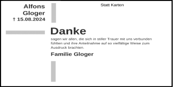 Traueranzeige von Alfons Gloger von Westfalen Blatt