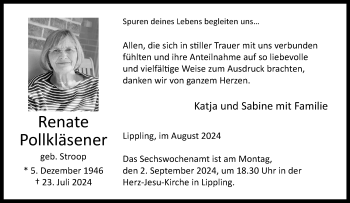Traueranzeige von Renate Pollkläsener * von Westfalen Blatt