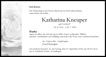 Traueranzeige von Katharina Kneuper von Westfalen Blatt