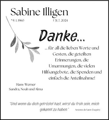 Traueranzeige von Sabine Illigen von Westfalen Blatt