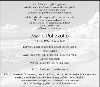 Traueranzeige von Mario Polizzotto von Westfalen Blatt